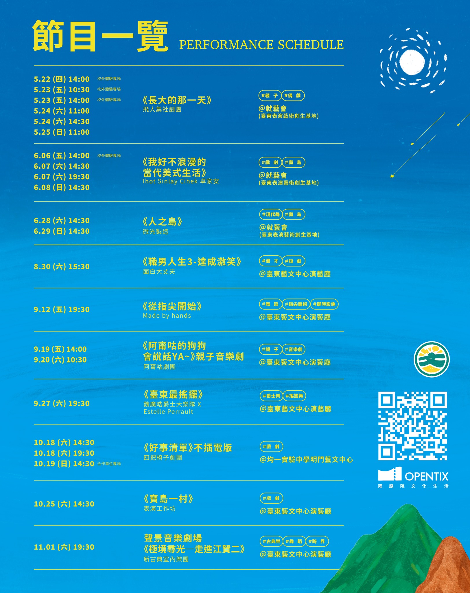 2025臺東藝術節 節目表