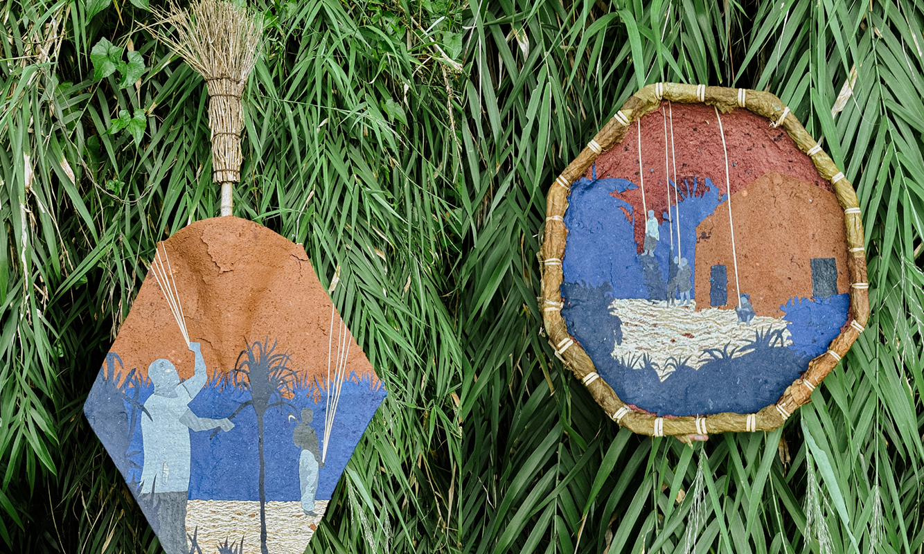 ▲Works by Jordan Carey《Basket Saves Brothers & Kite Saves Cousins》(from left to right) (Photo/Taitung County Government)