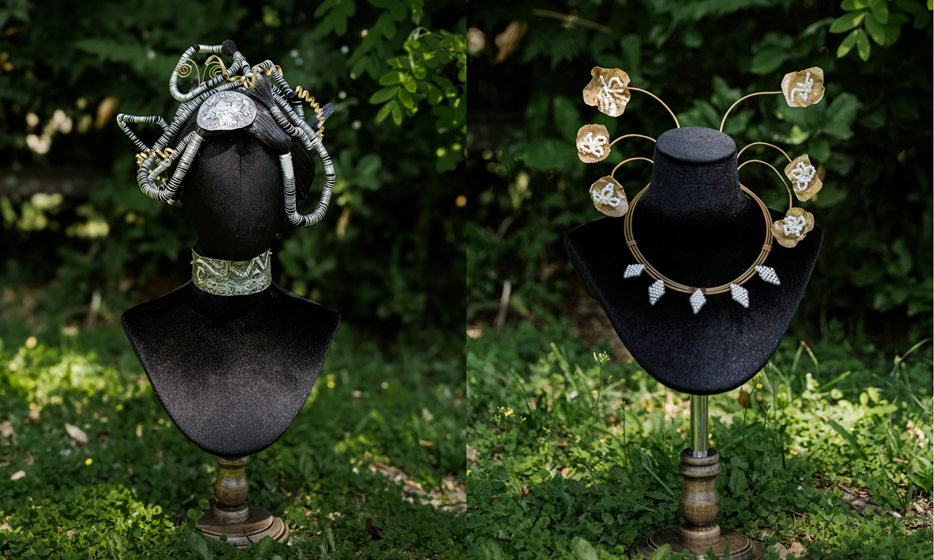 ▲Works by Taitung craftsperson Wang Chien-Chieh 《Layers of Siam》&《Twin Lights of Thailand》(from left to right) (Photo/Taitung County Government)